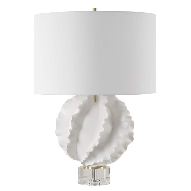 Ceramic Table Lamp with White Round Drum Shade - 27.5" - White