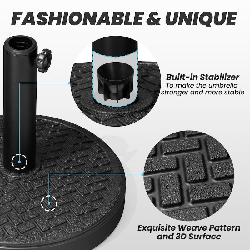29/45 lbs Outdoor Concrete Cement Filled Round Umbrella Base Holder for Straight Pole Market Umbrella