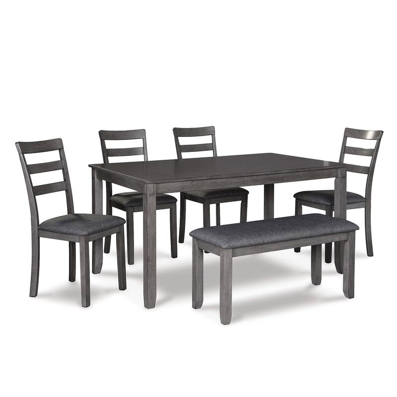Bridson Rectangular Dining Room Table Set of 6 - Gray
