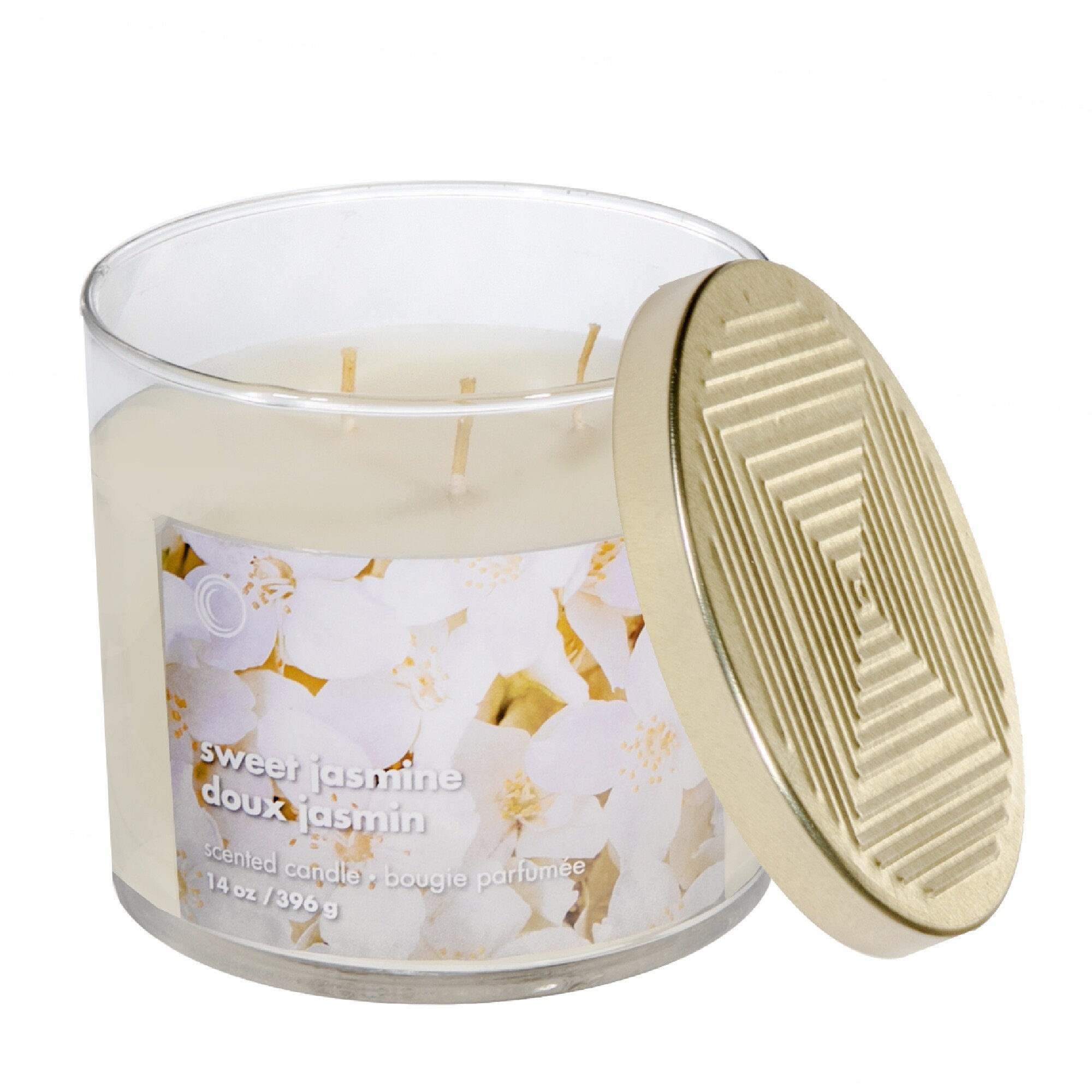 14 Oz 3 Wick Jar Candle With Lid Sweet Jasmine - Bed Bath & Beyond -  38432041