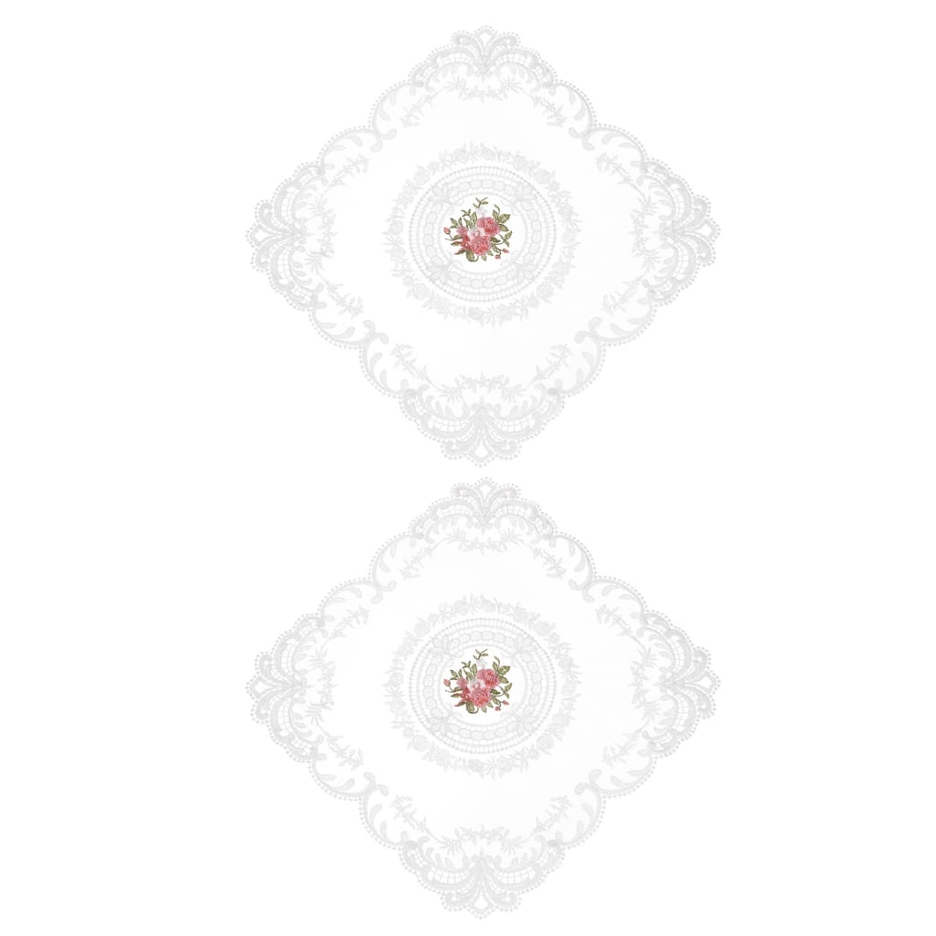 2Pack 12x12-in Retro Lace Placemat Square French Crochet Doilies
