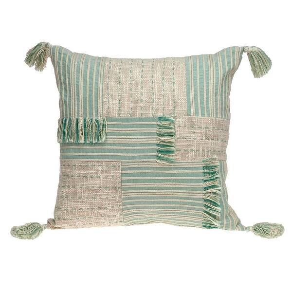 Cream And Mint Woven Throw Pillow Cream And Mint Woven Throw Pillow