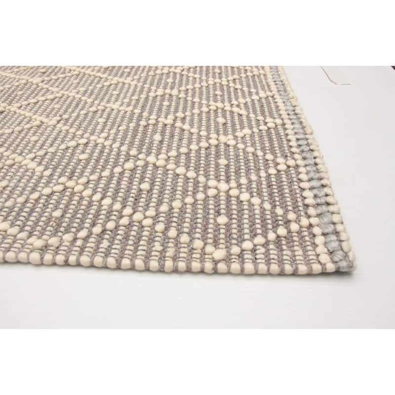 ECARPETGALLERY Braid weave Sienna Taupe Wool Rug - 5'1 x 8'2