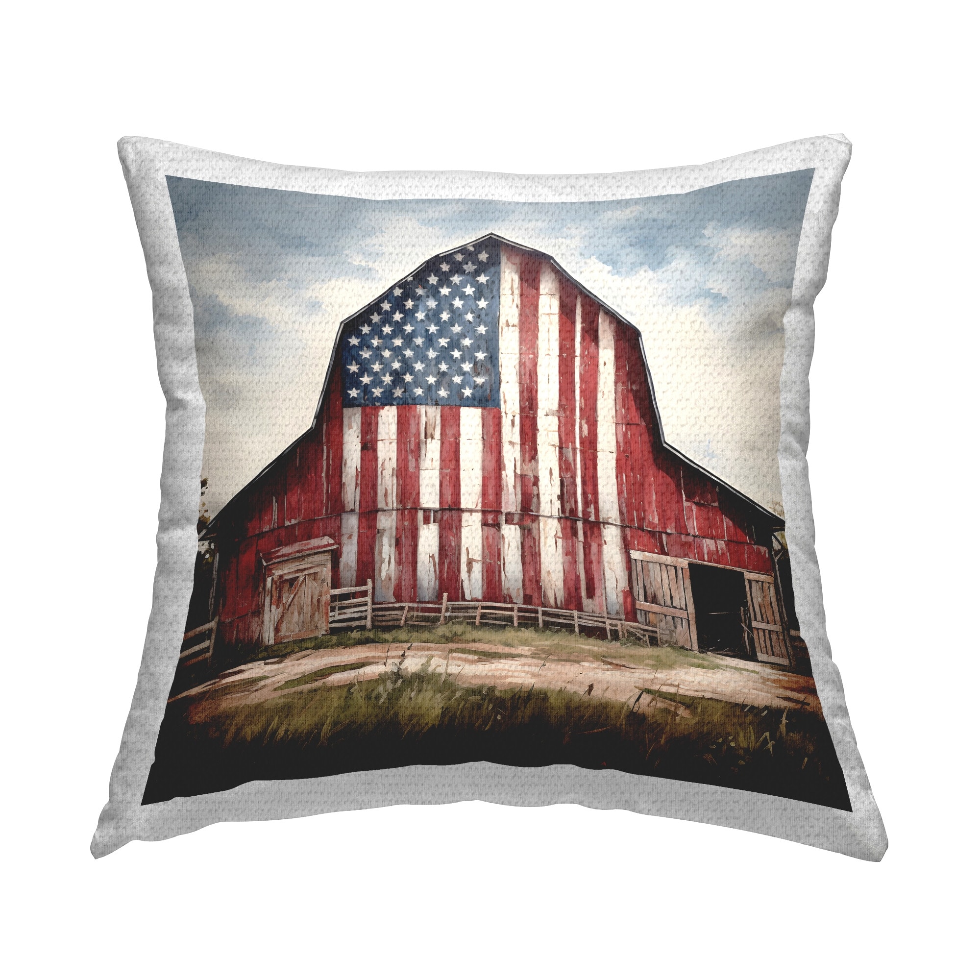 Stupell Americana Barn View Printed Outdoor Throw Pillow Design by Petal Prints Design