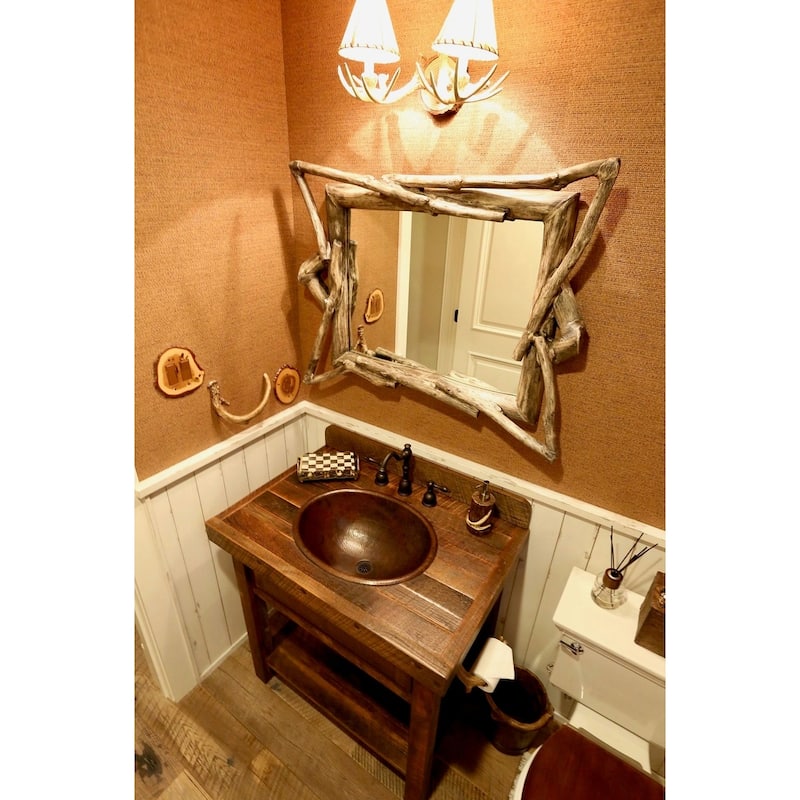 20-in Master Bath Oval Self Rimming Hammered Copper Bathroom Sink (LO20RDB)