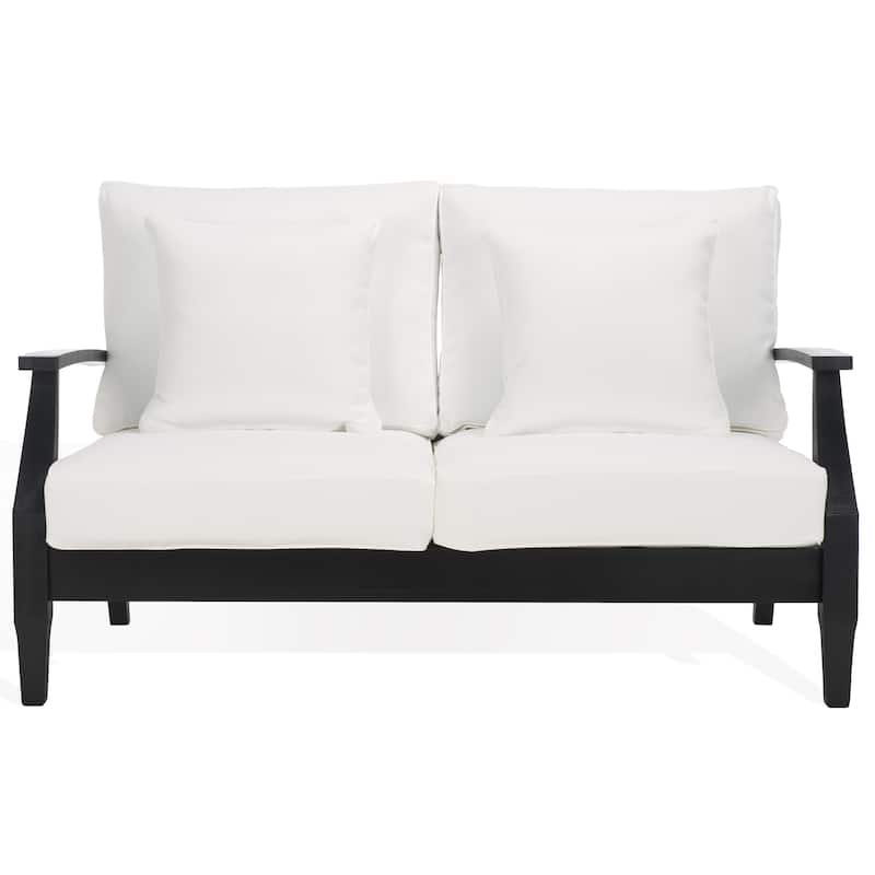 SAFAVIEH Couture Martinique Wood Patio Loveseat - 56"W x 35"D x 32"H