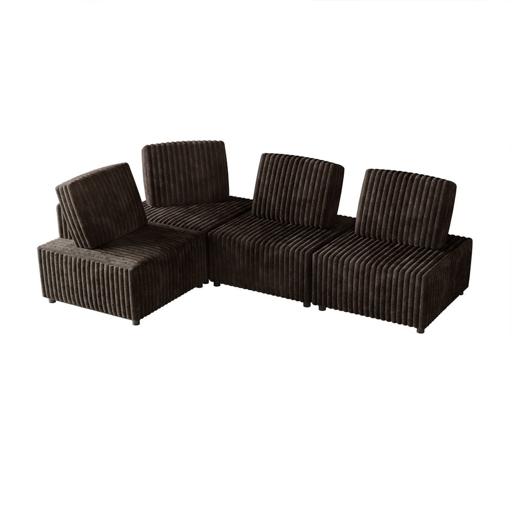 CraftPorch Luxurious Velvet Upholstered 3 Pieces Chair and Corner Seat