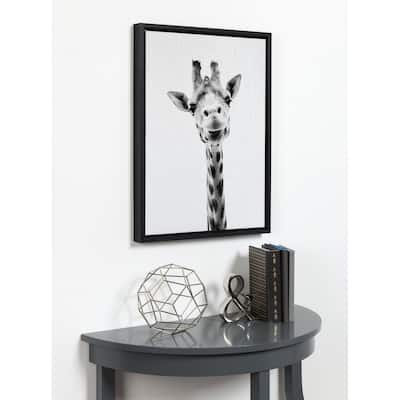 Kate and Laurel Sylvie Giraffe Framed Canvas by Simon Te Tai