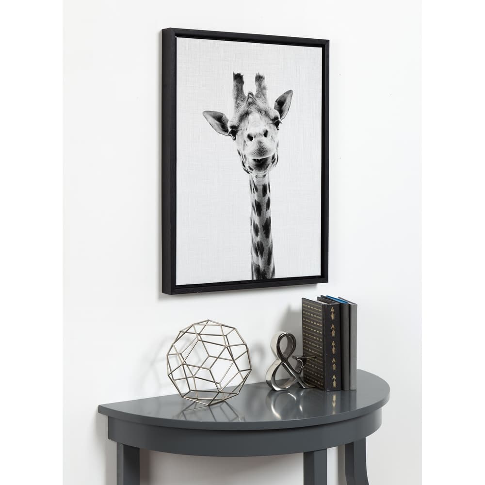Kate and Laurel Sylvie Giraffe Framed Canvas by Simon Te Tai