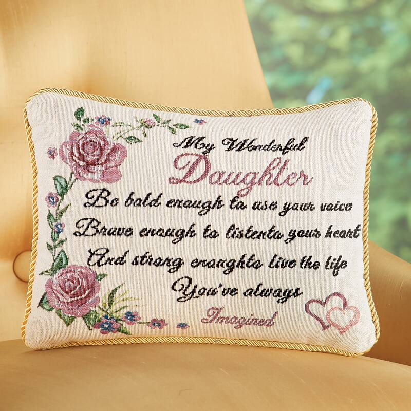 Sentimental My Wonderful Granddaughter or Daughter Tapestry Accent Pillow - 12.5 x 4 x 9.1