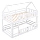 preview thumbnail 15 of 16, Twin over Twin House-Shaped Design Bunk Bed with Fence and Door, White