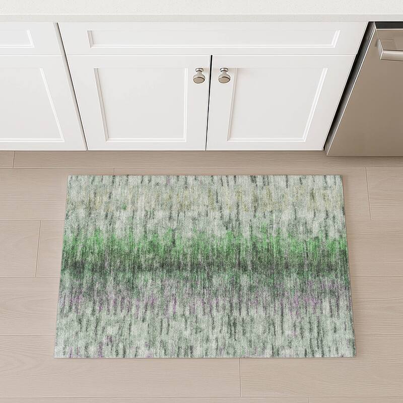 Machine Washable Indoor/ Outdoor Contemporary Ombre Chantille Rug