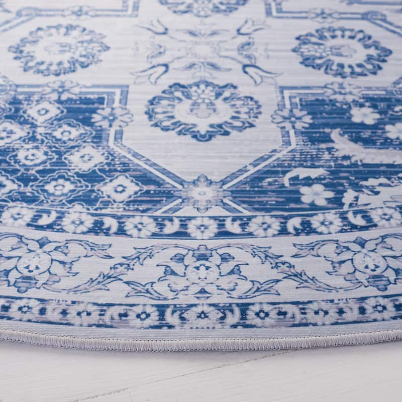 SAFAVIEH Tucson Machine Washable Slip Resistant Biruta Rug