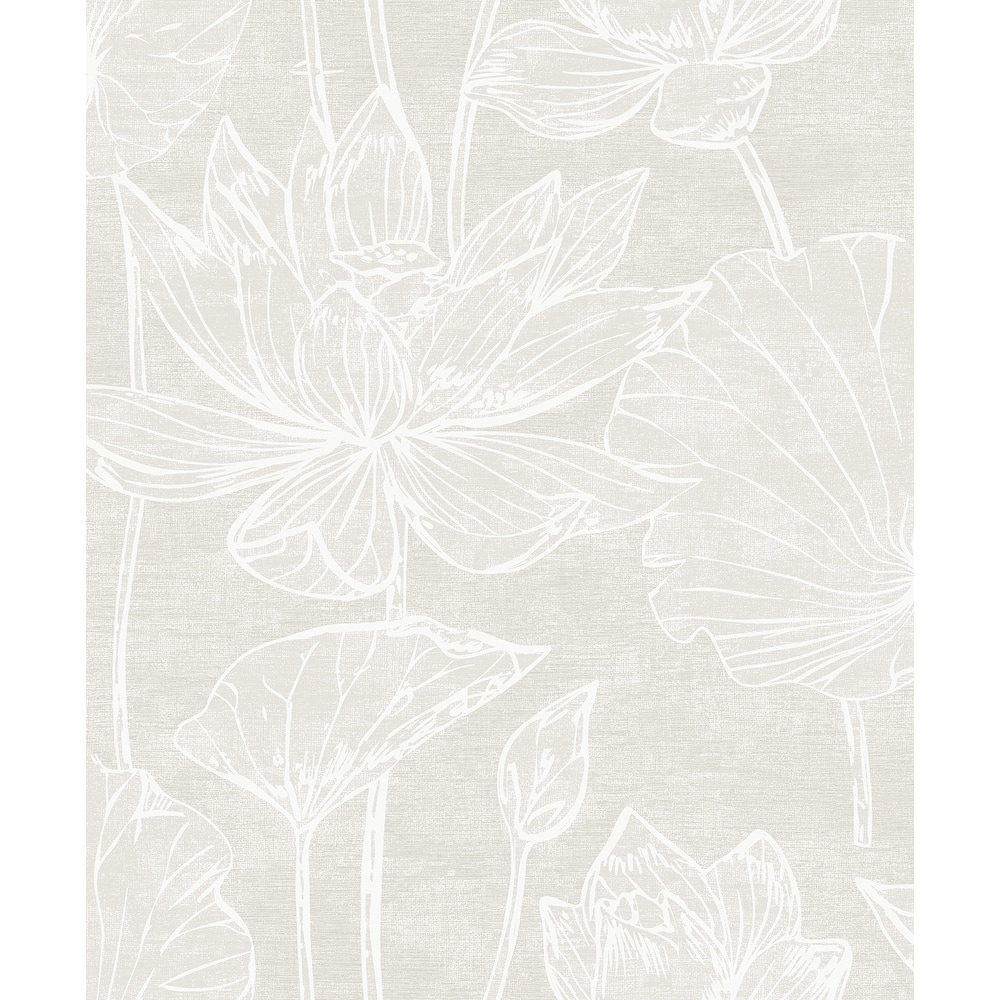 Seabrook Designs Water Lilies Nonwoven Unpasted Wallpaper