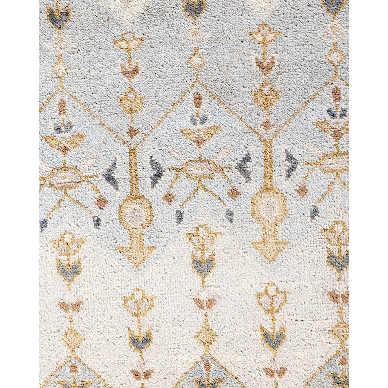 Ikat One-of-a-Kind Hand-Knotted Area Rug, Blue - 9' 1" x 12' 3"