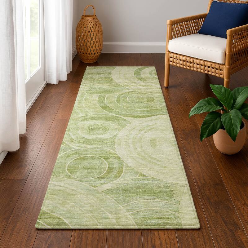 Premium Washable Super Soft Contemporary Mosaic Mayfield Rug - Sage - 2'3" x 7'6"