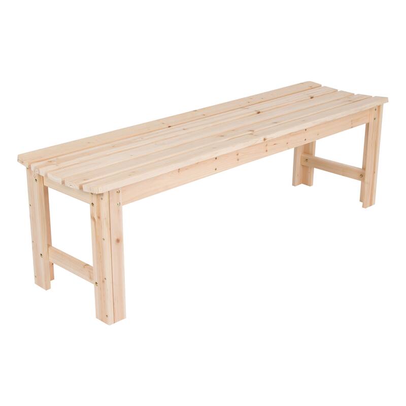 Meridian Natural Cedar Wood 60-Inch Backless Garden Bench