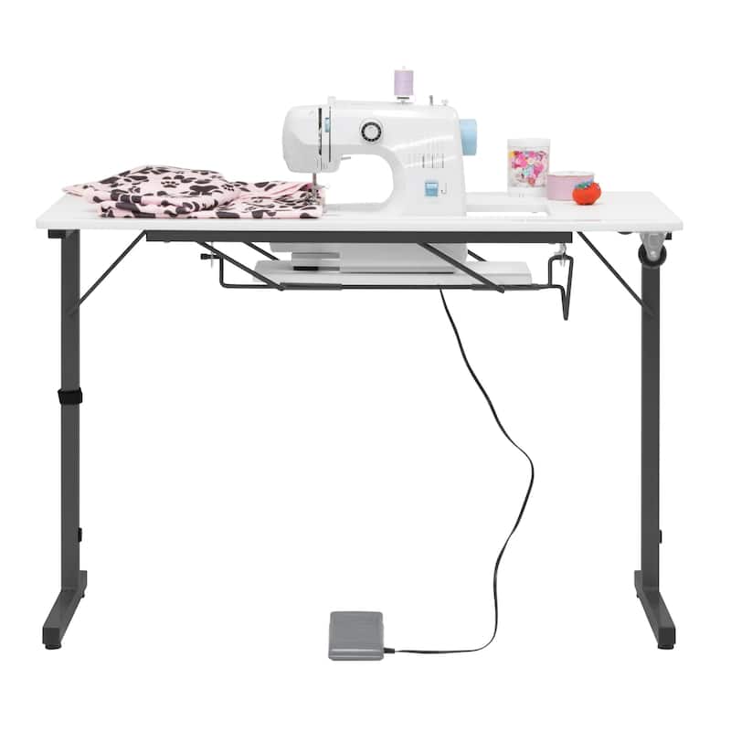 Sew Ready Rollaway II Sewing Table Silver/White Portable Folding Rolling.
