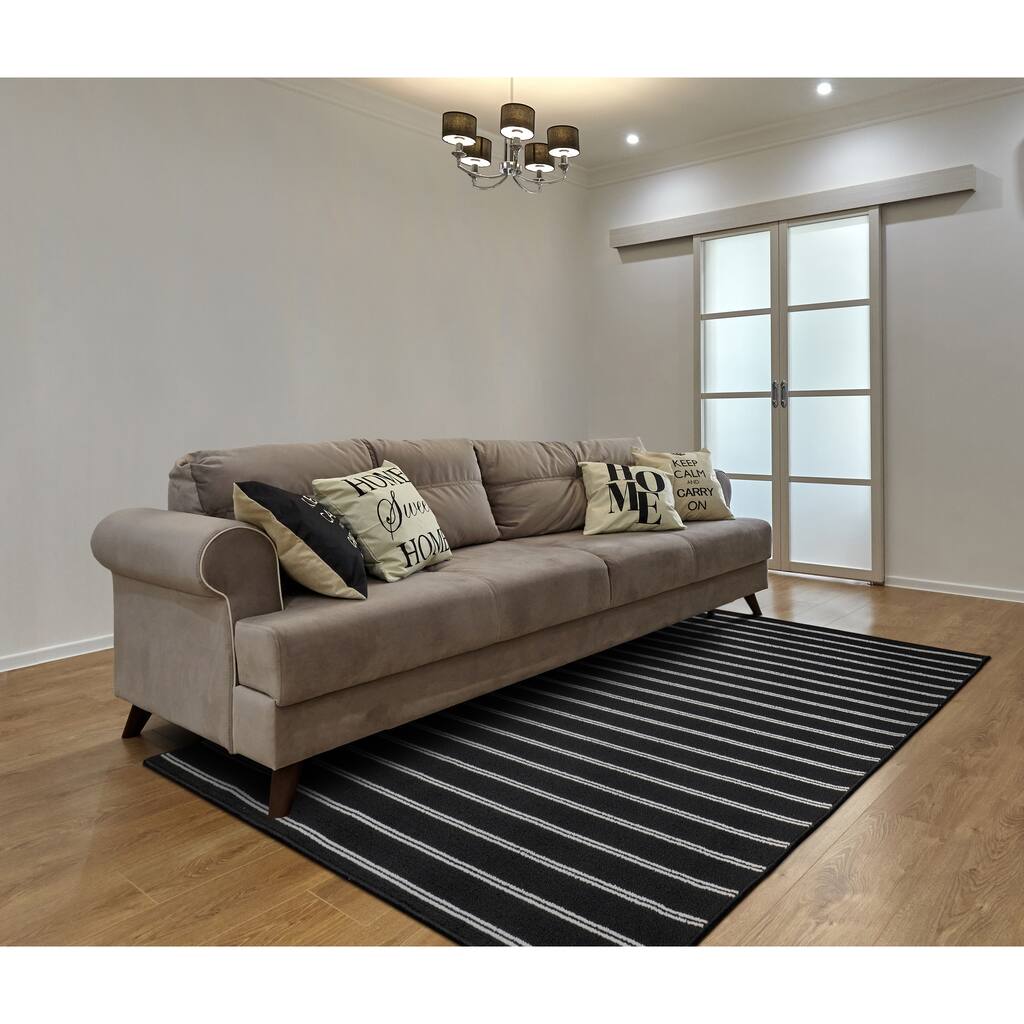 Garland Rug Avery Pin Striped Indoor Area Rug - Overstock - 30299911