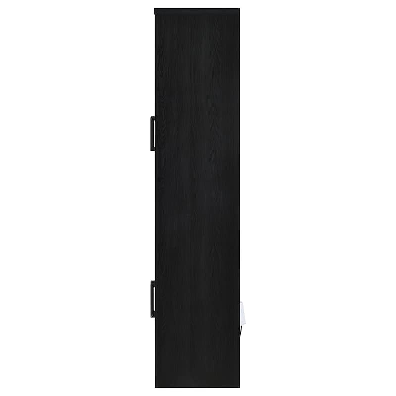 Riva 4-Door Tall Accent Display Cabinet Led Lighting Black