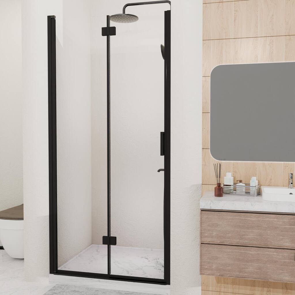 GDFStudio - Harrington Semi-Frameless Folding Pivot Hinged Shower Door