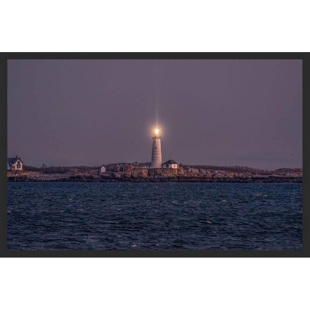 Boston Harbor Lighthouse Boston Light Photography by Wayne Collamore Framed Poster