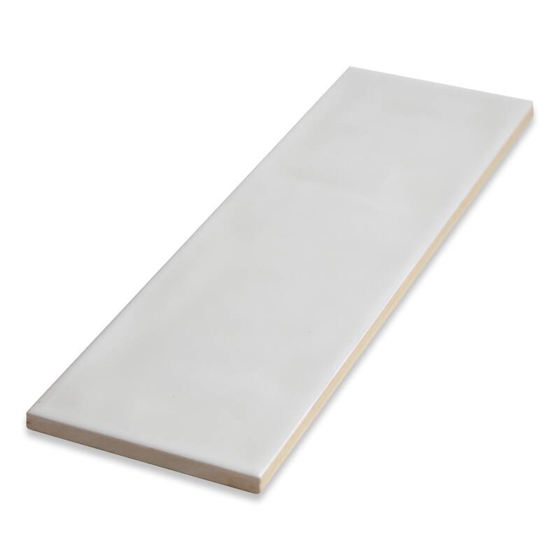 Bedouin 3.5 in. x 12 in. Ceramic Subway Wall Tile - Light Grey Gloss - 5 in. x 7 in. tile sample