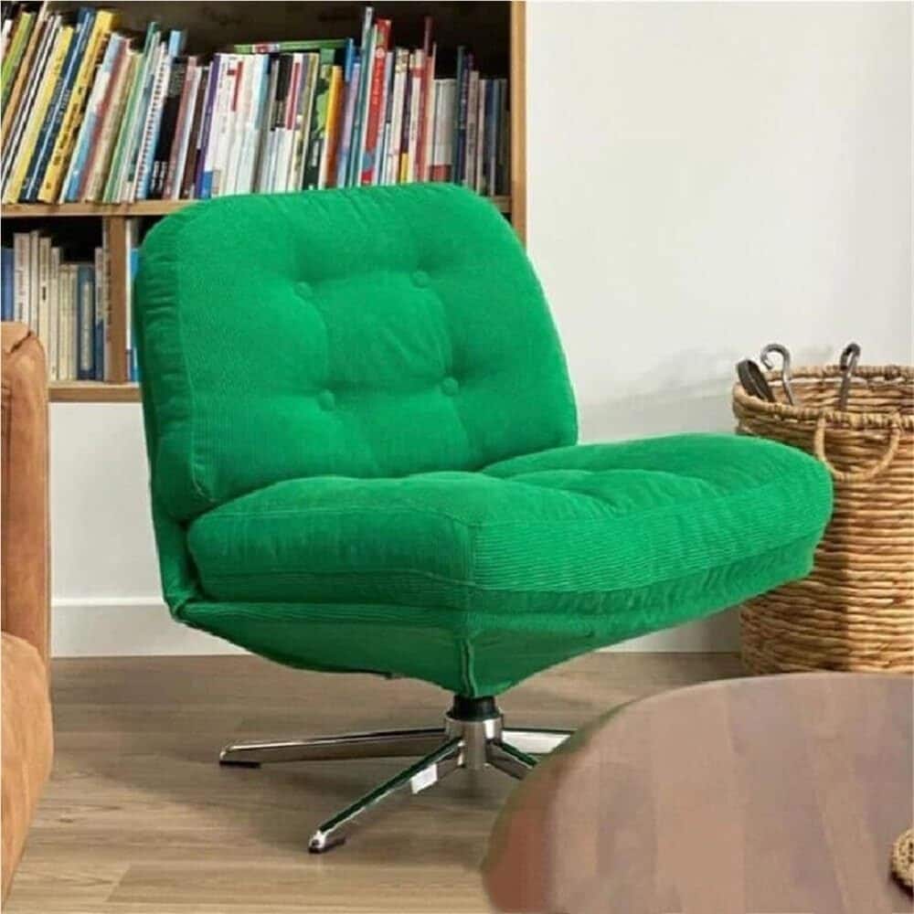 Retro Corduroy Swivel Lounge Chair