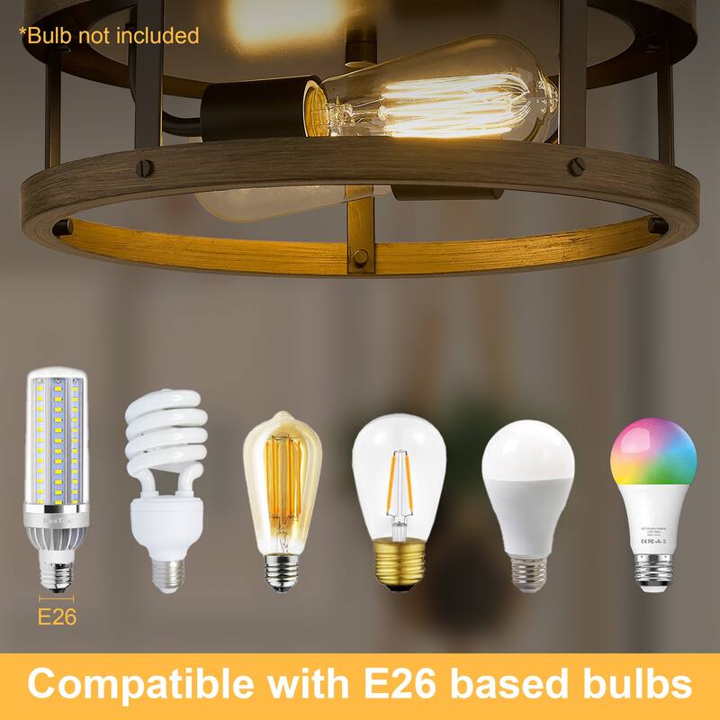 12.9 inch Flush-mount Ceiling Light, Semi-Flush
