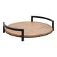 preview thumbnail 2 of 4, Kate and Laurel Ficher Wood and Metal Round Decorative Tray - 15" Diameter 15" Diameter - Rustic Brown/Black