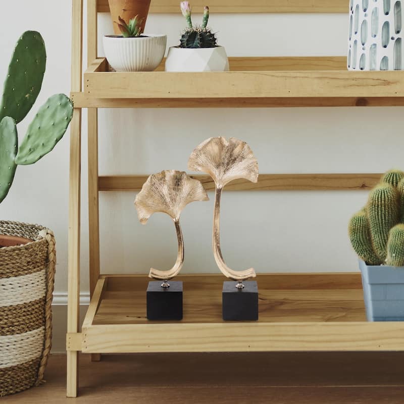 Gifu Golden Ginkgo Leaf Sculpture- Short