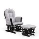 preview thumbnail 10 of 28, Rejoice Glider Rocking Chair with Ottoman BLACK / GRAY CHEVRON
