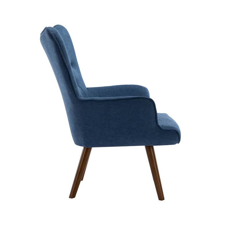 Porthos Home Harlem Accent Chair, Polyester Wingback, Wooden Legs