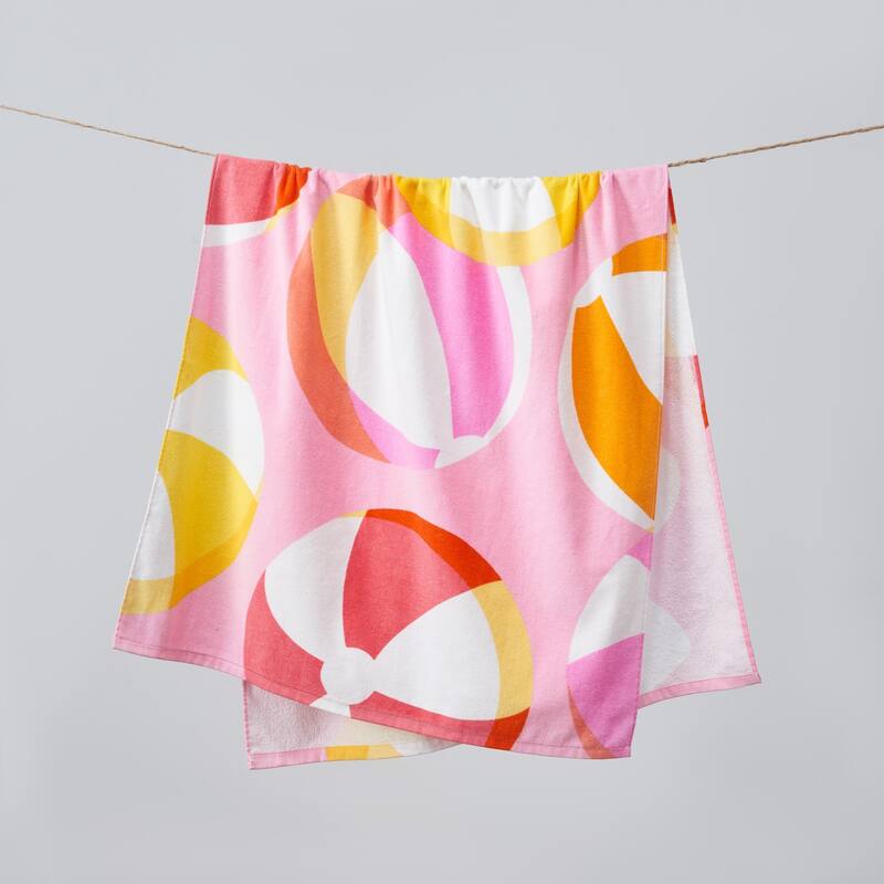 Linery & Co. 100% Cotton Printed Beach Towel for Kids, 30" x 60"