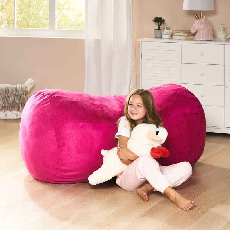 Delilah Traditional 4 Foot Suede Bean Bag Chair by Christopher Knight Home