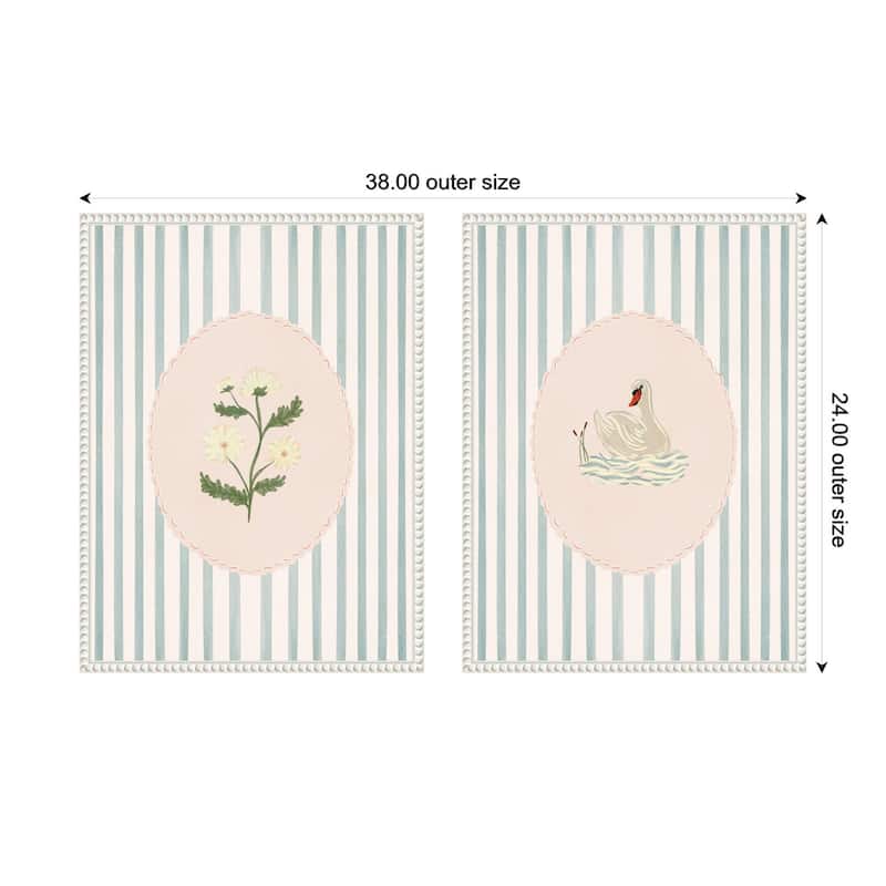 Kate and Laurel Striped Heritage 2 Piece Framed Canvas Wall Art Set by Nikita Jariwala