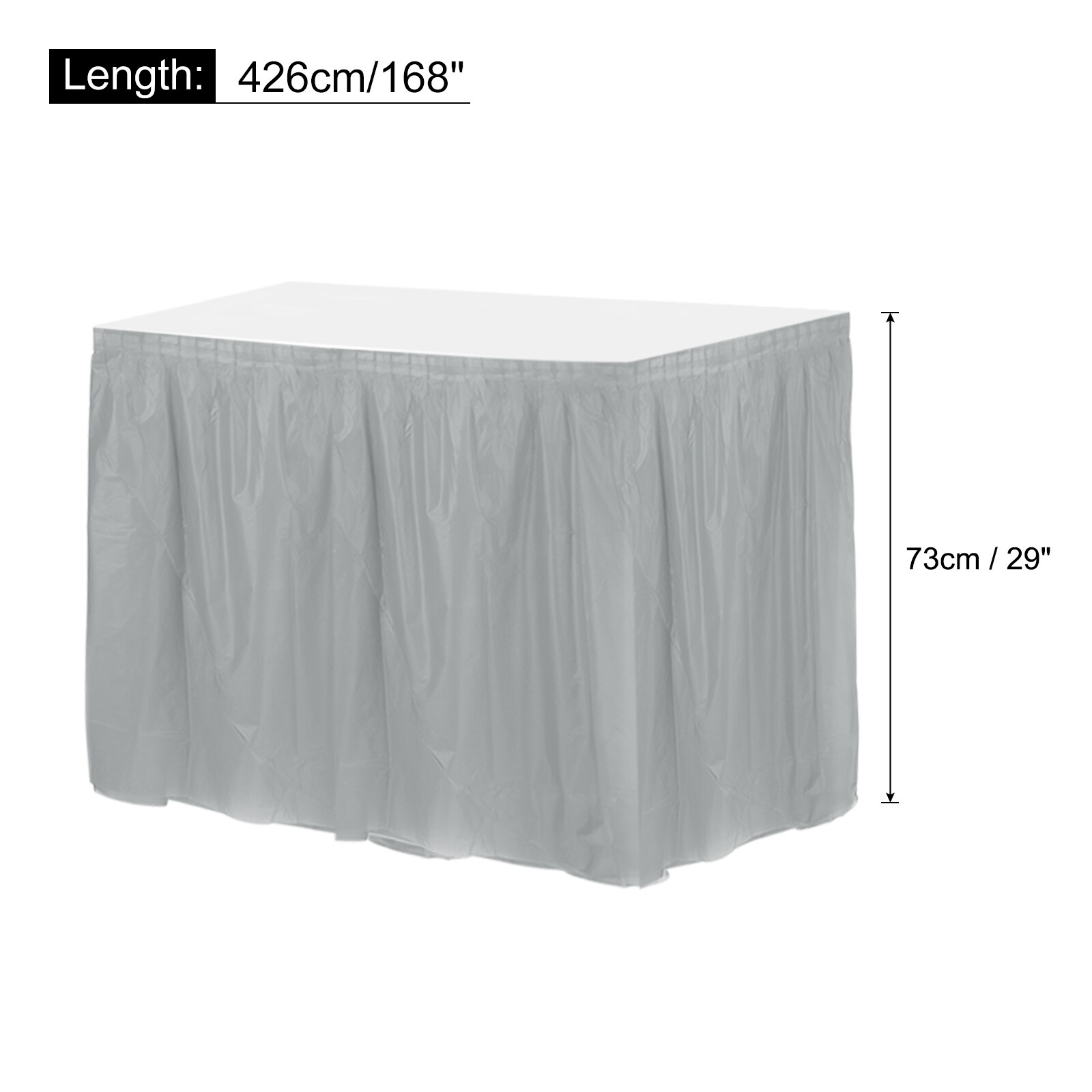 Plastic Table Skirts, Table Skirts for Rectangle Tables, Disposable Table Covers for Birthday - 29 in x 14 Ft