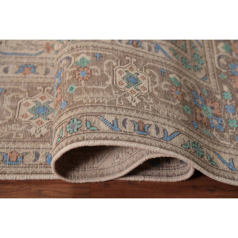 Geometric Tabriz Persian Area Rug Handmade Traditional Wool Carpet - 7'10"x 11'1"