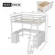 preview thumbnail 6 of 9, Full Size Loft Bed with U-shaped Desk, Cabinet and Storage Shelves