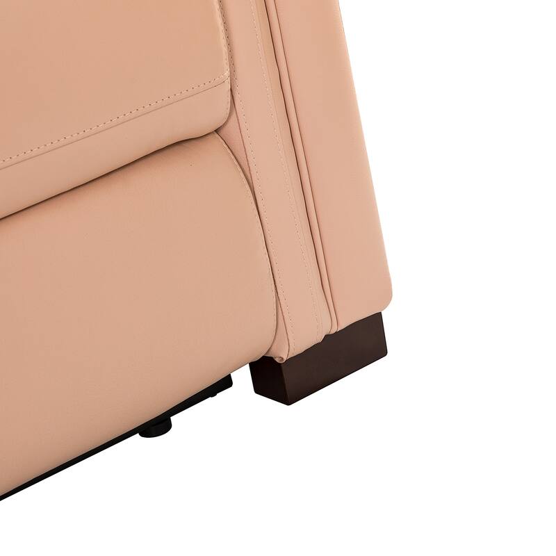 Alicia 34.65" Wide Contemporary Classic Genuine Leather Power Recliner With USB Port (Set of 2)