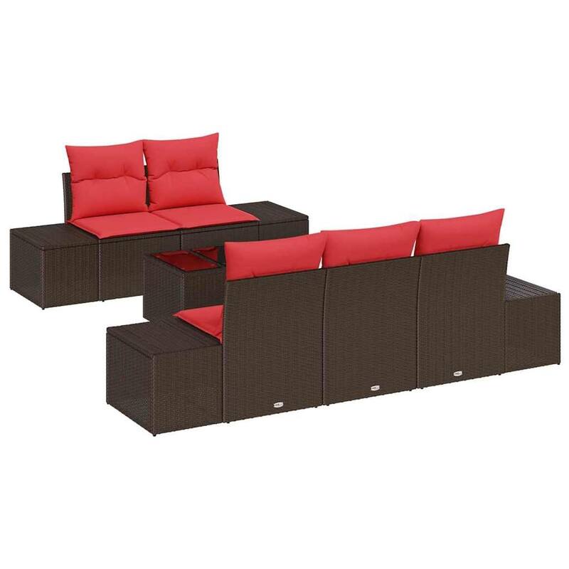 vidaXL 6 Piece Garden Sofa Set with Cushions - 94.1×24.4×27.2