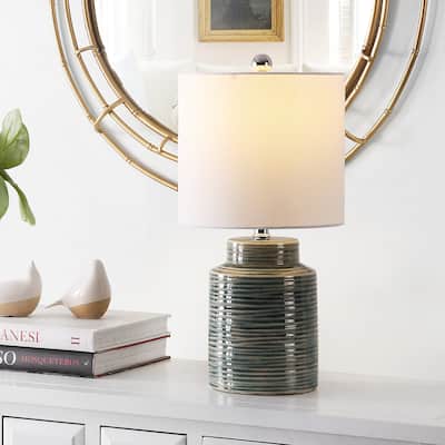 SAFAVIEH Lighting 19-inch Boris Glass Table Lamp - 10" x 10" x 19"