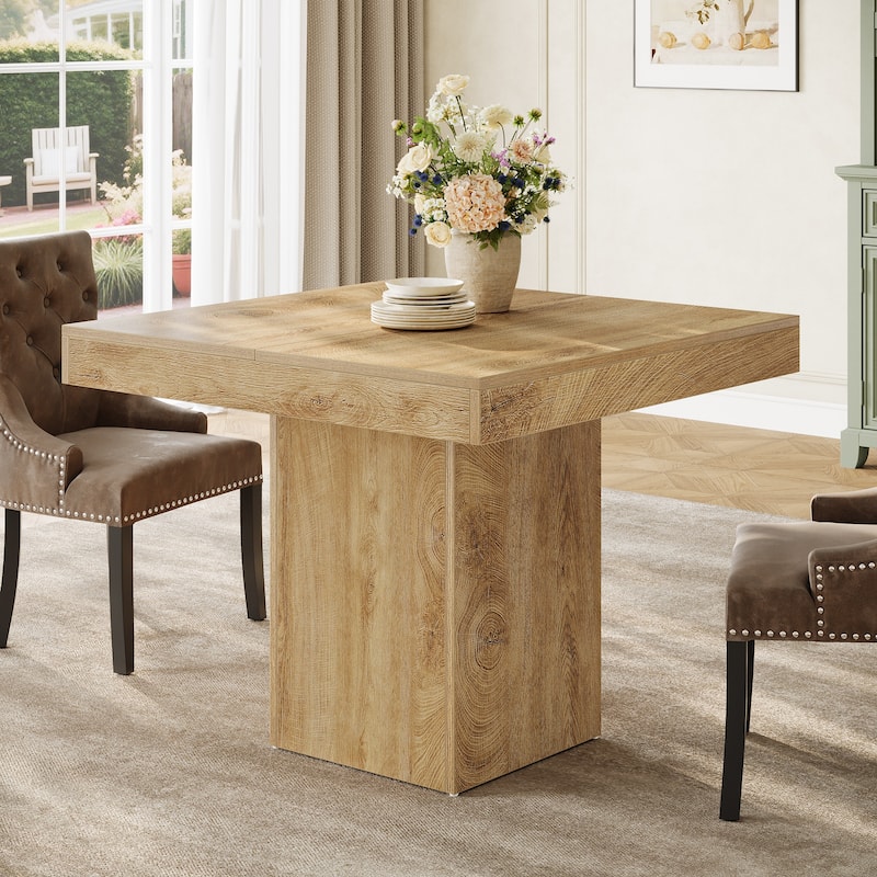 39" Farmhouse Small Square Kitchen Dining Table for 4 - 39" W x 39" D x 31.5" H