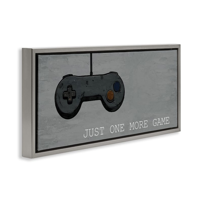 Stupell Just One More Rustic Gaming Framed Floater Canvas Wall Art Design By Kim Allen