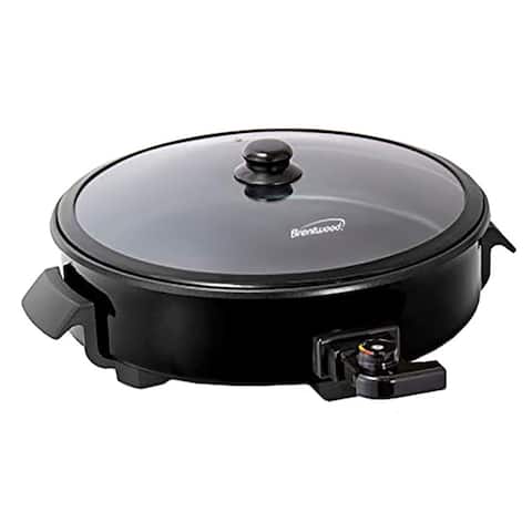 Brentwood SK-67BK 12-Inch Round Electric Skillet with Vented Glass Lid