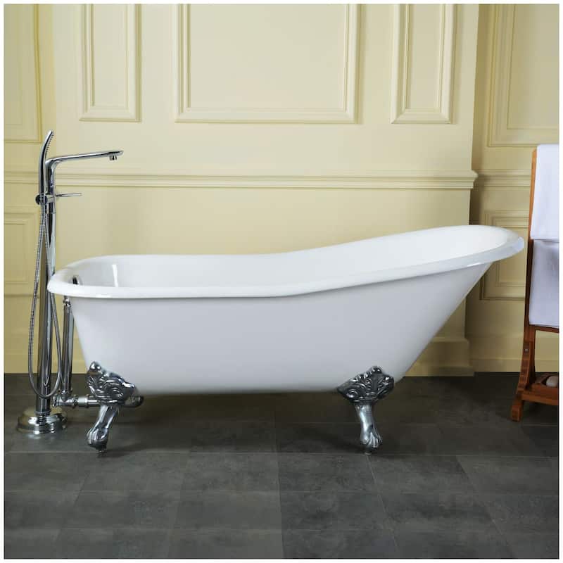 Kingston Brass Aqua Eden 67" Cast Iron Clawfoot Tub