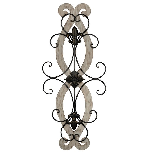 Decorative Home Decor Fleur de Lis Shabby, scroll design Metal wall decor 