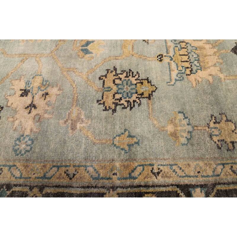 ECARPETGALLERY Hand-knotted Finest Agra Jaipur Teal Wool Rug - 7'9 x 9'7