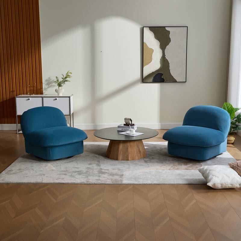 Pumpkin-Shaped Swivel Chair, 360-Degree Swivel Accent Chair for Living Room Bedroom Office