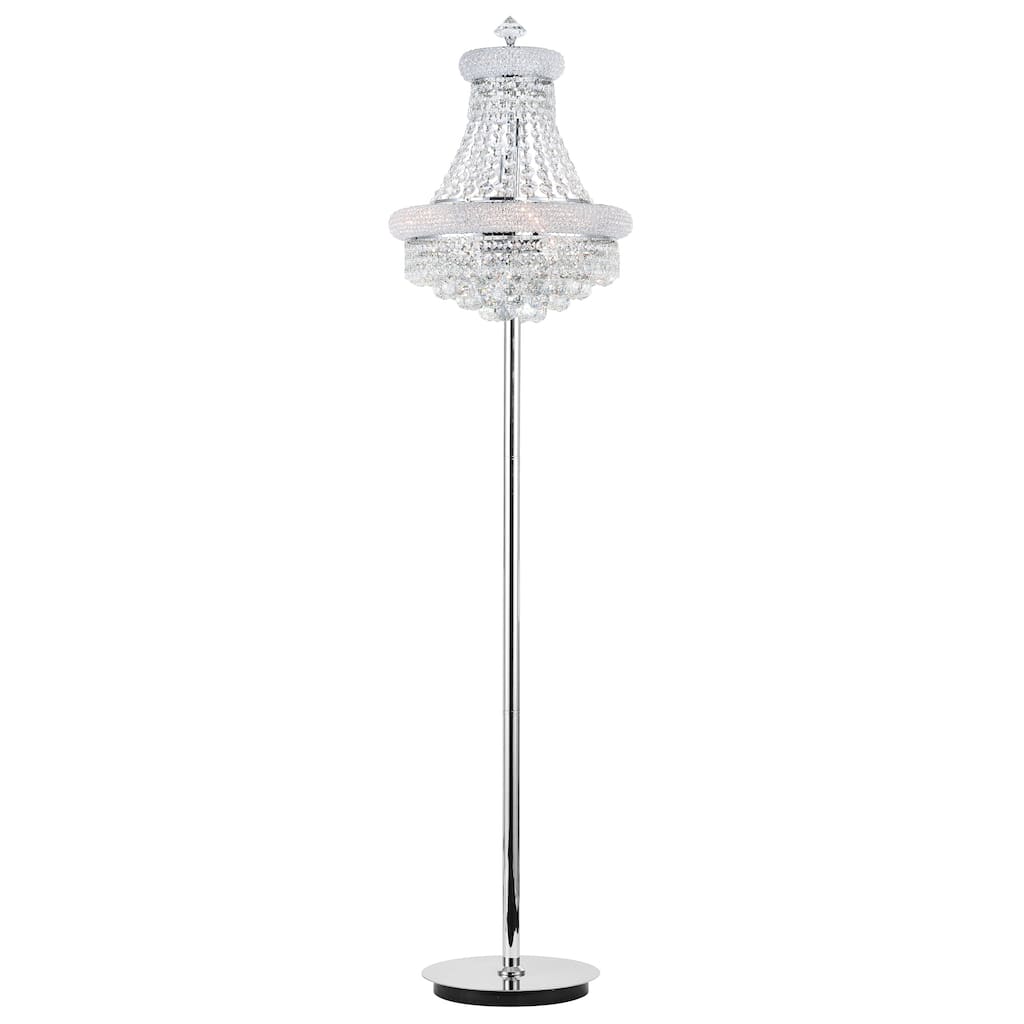Empire 8 Light 18in Chrome Floor Lamp with Crystals